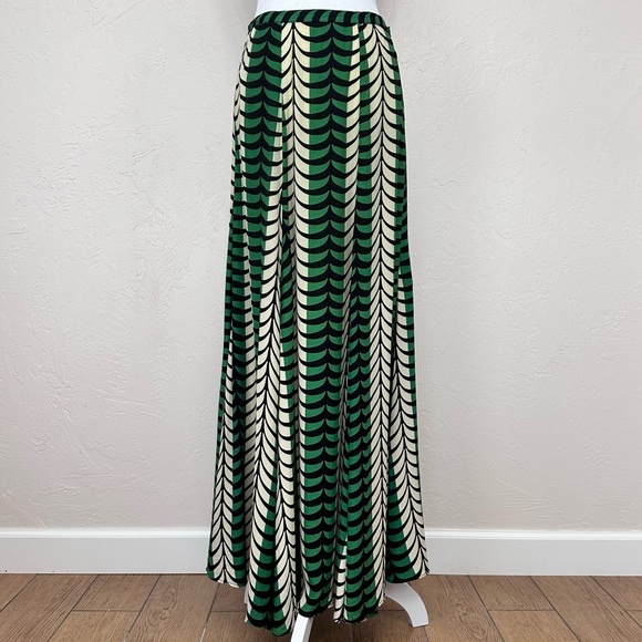 Totem Brazilian Designer Maxi Skirt Green Black & Cream Print Size S - Picture 6 of 16